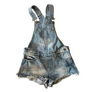 Denim State Denim Overalls Girls Size 7/8, Raw Hem‎ Distressed, Pockets